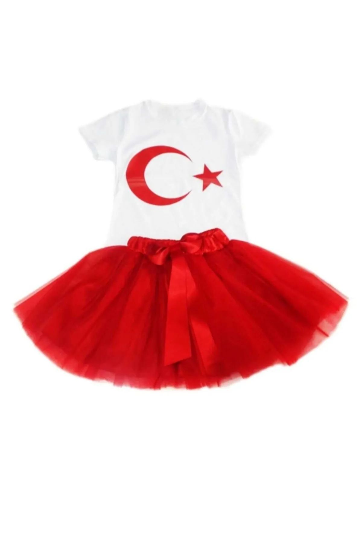 AY YILDIZ BEYAZ TİŞÖRT TÜTÜ ETEK