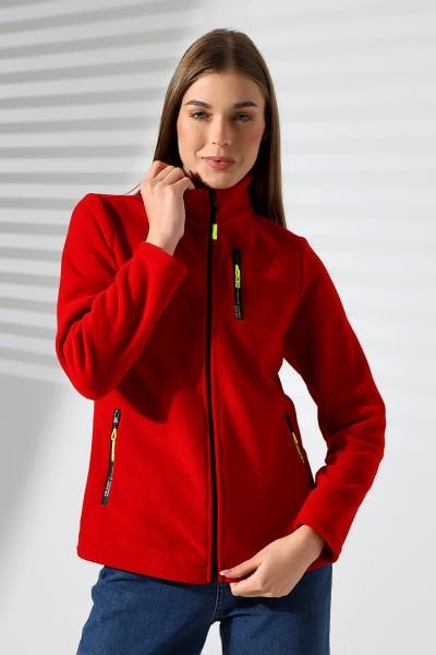 KIRMIZI KADIN POLAR HIRKA-CEKET