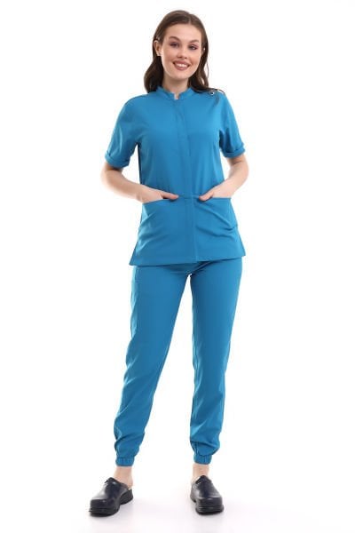 PATI ÇITÇITLI JOGGER PANTOLONLU DOKTOR HEMŞİRE FORMA TAKIMI