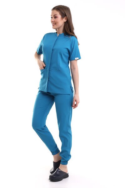 PATI ÇITÇITLI JOGGER PANTOLONLU DOKTOR HEMŞİRE FORMA TAKIMI