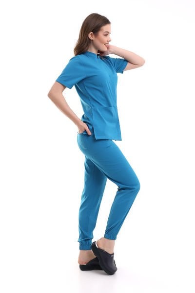 PATI ÇITÇITLI JOGGER PANTOLONLU DOKTOR HEMŞİRE FORMA TAKIMI