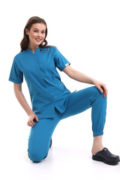 PATI ÇITÇITLI JOGGER PANTOLONLU DOKTOR HEMŞİRE FORMA TAKIMI