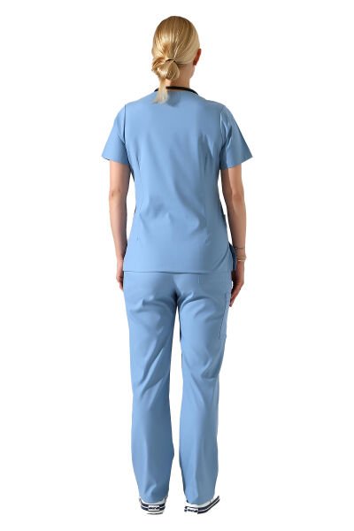 Yaka Detaylı Doktor Hemşire Scrubs, Güzellik Merkezi Forma Takımıı