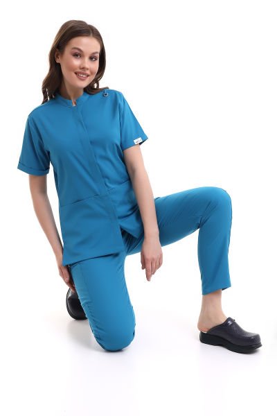ÇITÇITLI KADIN SCRUBS TAKIMI JOGGER PANTOLONLU