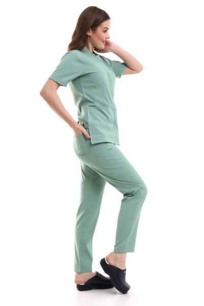 KÜF YEŞİLİ ÇITÇITLI LİKRALI DOKTOR HEMŞİRE TAKIMI