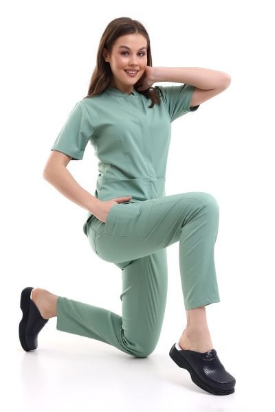KÜF YEŞİLİ ÇITÇITLI LİKRALI DOKTOR HEMŞİRE TAKIMI