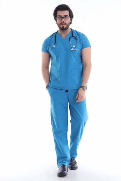 V YAKA DR GREYS LİKRALI ERKEK HEMŞİRE FORMASI