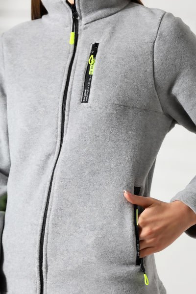 KADIN FERMUARLI POLAR, GRİ