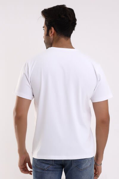 KISA KOLLU BEYAZ ERKEK T-SHIRT